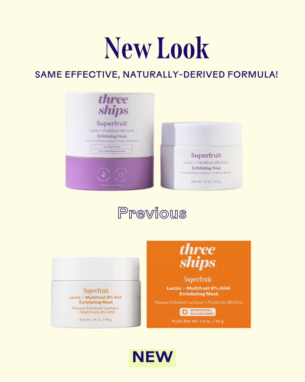Superfruit Lactic + Multifruit 8% AHA Exfoliating Mask | Three Ships