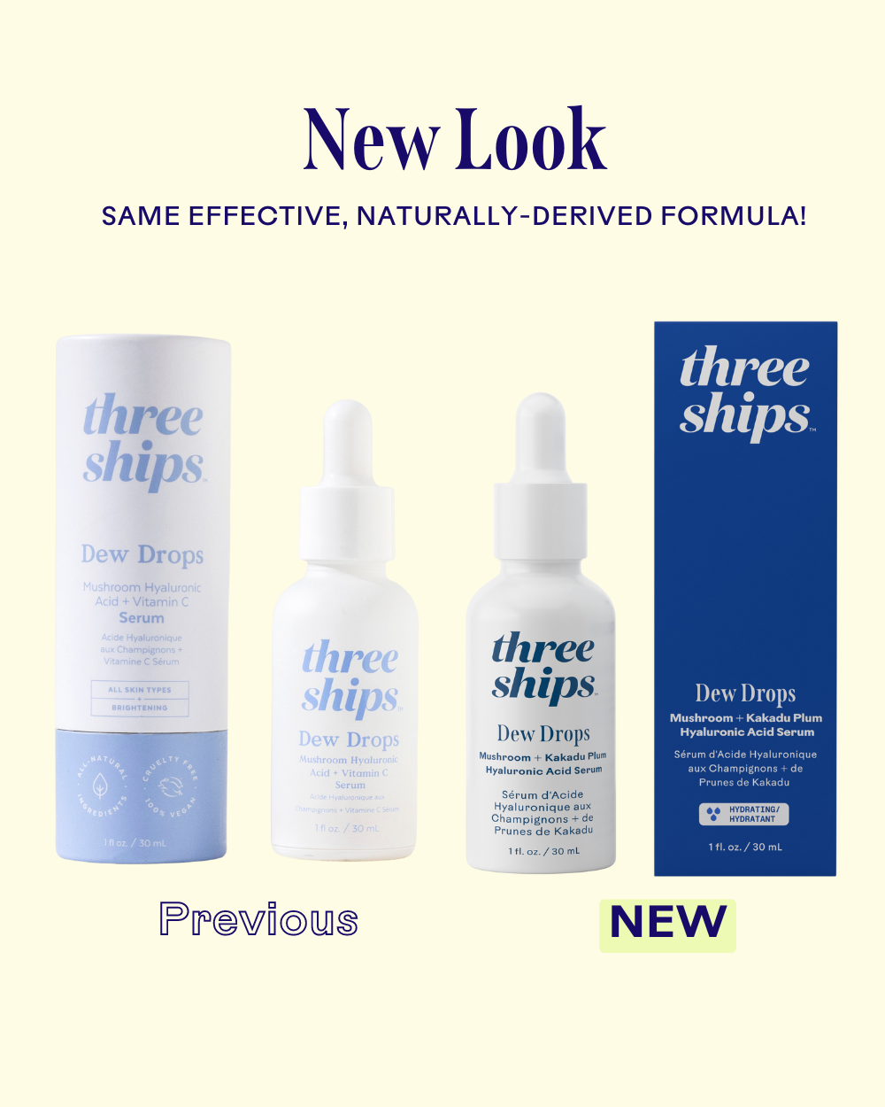 Dew Drops Mushroom + Kakadu Plum Hyaluronic Acid Serum | Three Ships