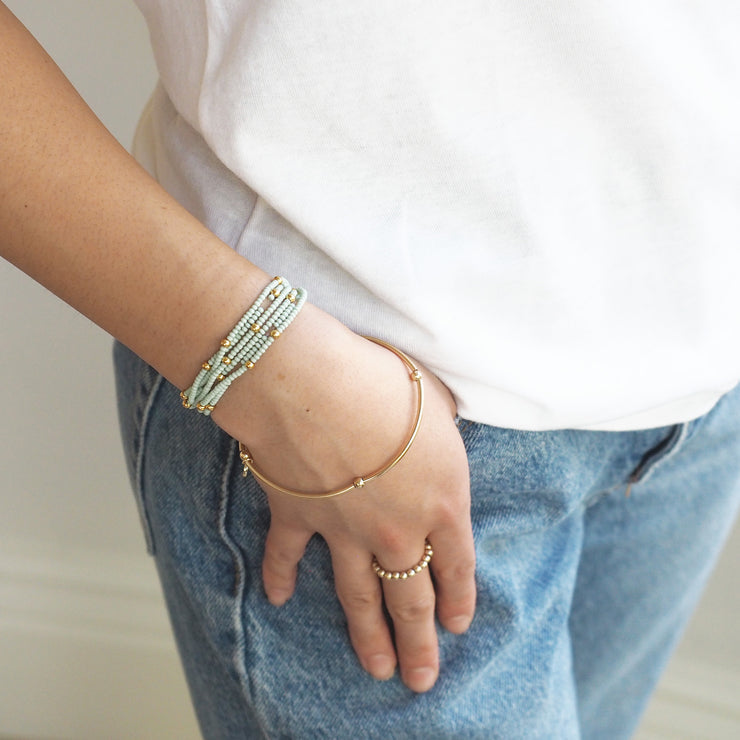 Wonder Wrap Bracelet (White Pearl & Gold Multi) | Love You More