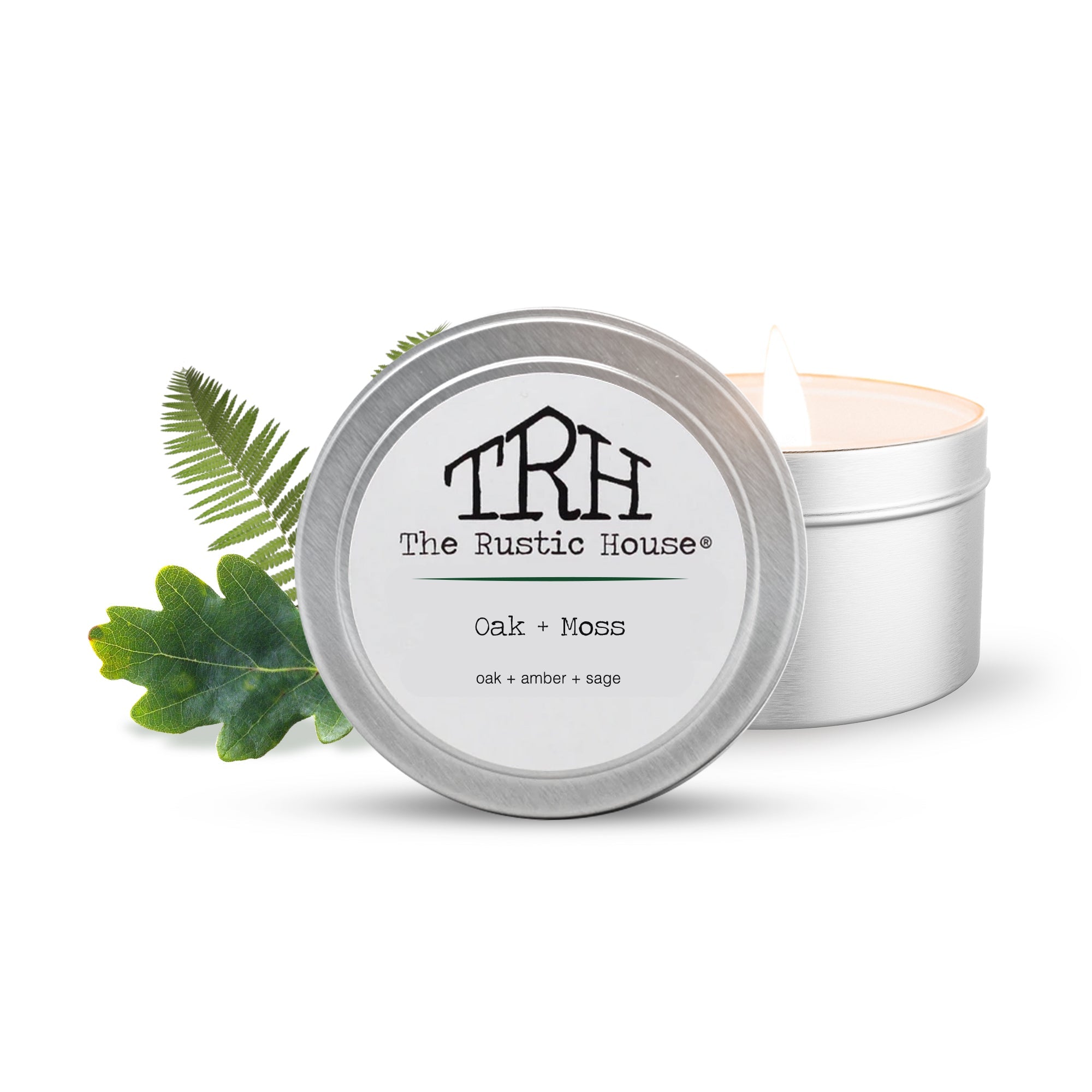 Oak + Moss Travel Tin Candle | The Rustic House