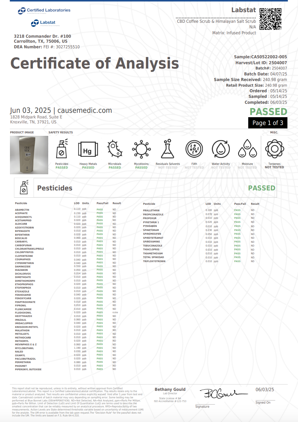 CBD Coffee Scrub | Cause + Medic