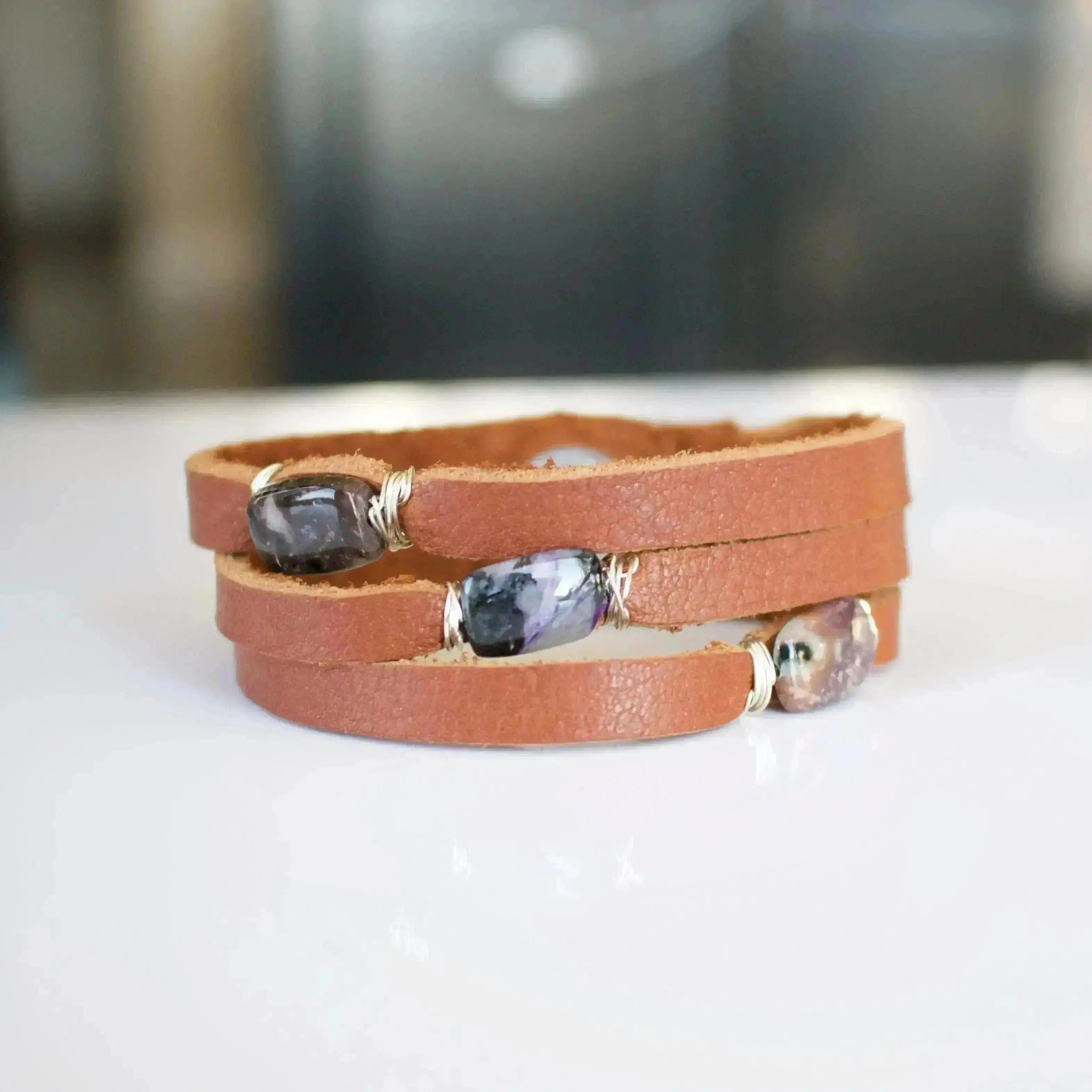 Mini Cinco Leather Wrap Bracelet | Liv & B