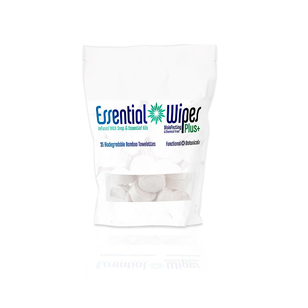 Essential Wipes Plus - Eco Pak (35 wipes) | Functional Botanicals