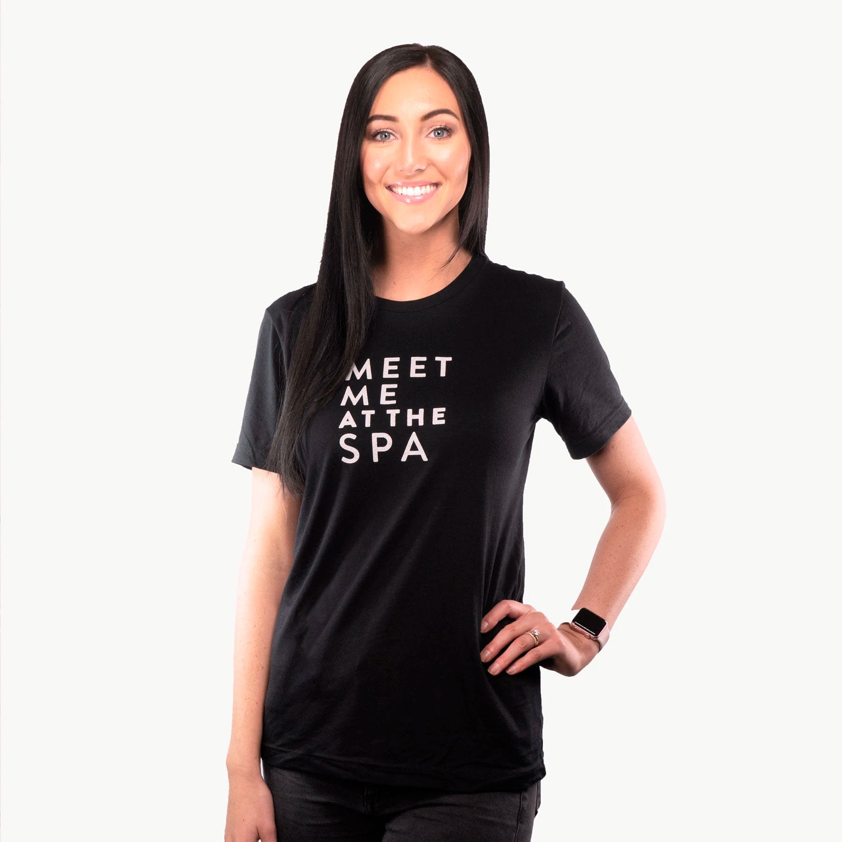 Meet Me at the Spa Unisex Crew Neck T-Shirt - Black | Lucky Owl