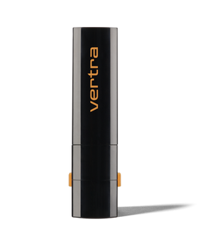 Sleek black sunscreen face stick labeled Vertra, designed for easy application of Coolangatta Beige Sunscreen Face Stick SPF 35 x Mick Fanning | Vertra, ideal for skincare and sun protection.