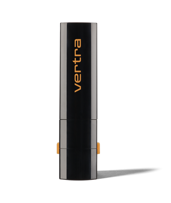 Sleek black sunscreen face stick labeled Vertra, designed for easy application of Coolangatta Beige Sunscreen Face Stick SPF 35 x Mick Fanning | Vertra, ideal for skincare and sun protection.