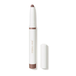 ColorLuxe Eye Shadow Stick | Jane Iredale in a sleek white tube with bronze shimmer, shown with cap removed to reveal the creamy eyeshadow tip.