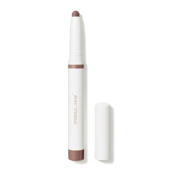 ColorLuxe Eye Shadow Stick | Jane Iredale in a sleek white tube with bronze shimmer, shown with cap removed to reveal the creamy eyeshadow tip.
