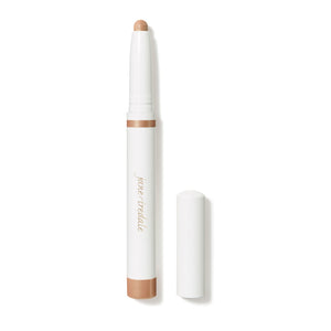 ColorLuxe Eye Shadow Stick | Jane Iredale in a neutral champagne shade with a sleek white casing and matching cap, designed for easy, smooth application.