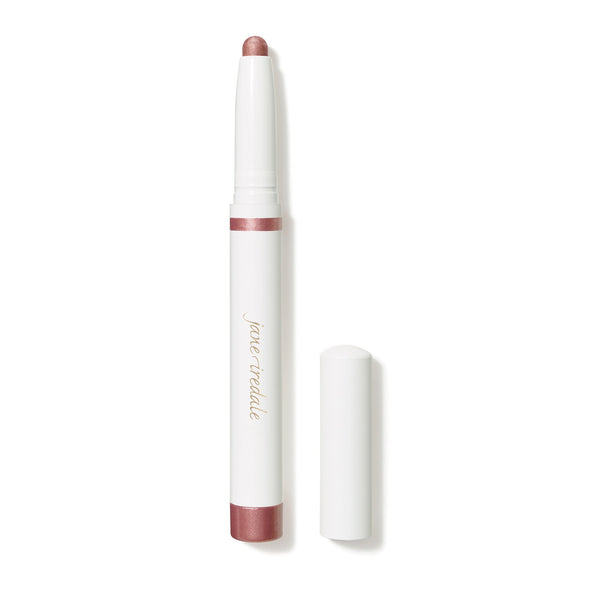ColorLuxe Eye Shadow Stick | Jane Iredale in a soft rose shade with a creamy texture, featuring a white sleek twist-up pencil and matching cap for smooth application.