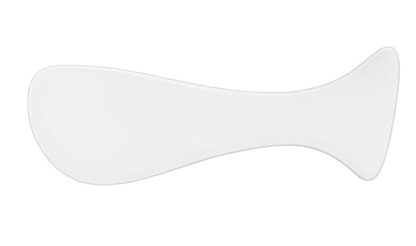 White spatula applicator tool for applying skincare products, shown against a white background, associated with 3X Boosting Modeling Mask - Collagen | Leaders.