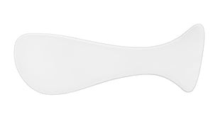 White plastic spatula tool for applying skincare products, paired with the 3X Boosting Modeling Mask - Vitamin | Leaders for an enhanced skincare routine.