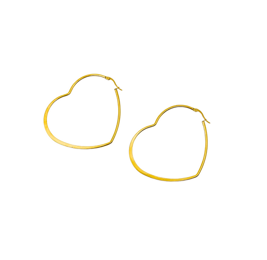 Large Heart Hoop Earrings (Gold) | Love You More