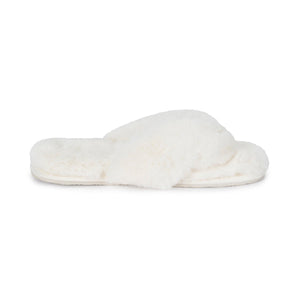 Waterfront Solid Faux Fur Flip-Flop - White | Lemon