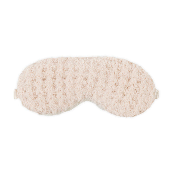 3pc Women's Sherpa Lined Cozy Waffle Set | Lemon featuring a soft, textured sherpa sleep mask designed for ultimate comfort and relaxation during rest and wellness routines.