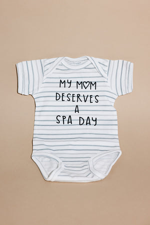 Mom Deserves A Spa Day Baby Onesie | Lucky Owl