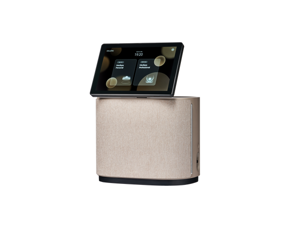 MediSpa Pro | Ceragem wellness device featuring a modern touchscreen interface and sleek beige fabric design for advanced body care and recovery.