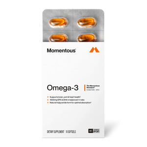 Omega-3 Travel Packs featuring softgel capsules in a compact blister pack, designed to support brain, joint, and heart health with balanced EPA and DHA for wellness supplementation.