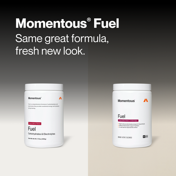 Fuel wellness supplements shown in two white containers with updated packaging alongside the message same great formula fresh new look