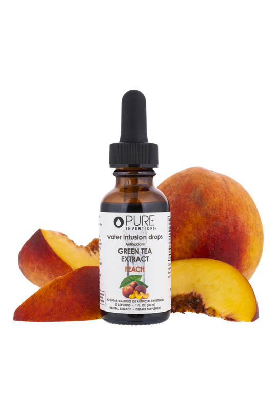 Antioxidant Green Tea Extract Water Infusion Drops - Peach | Pure Inventions