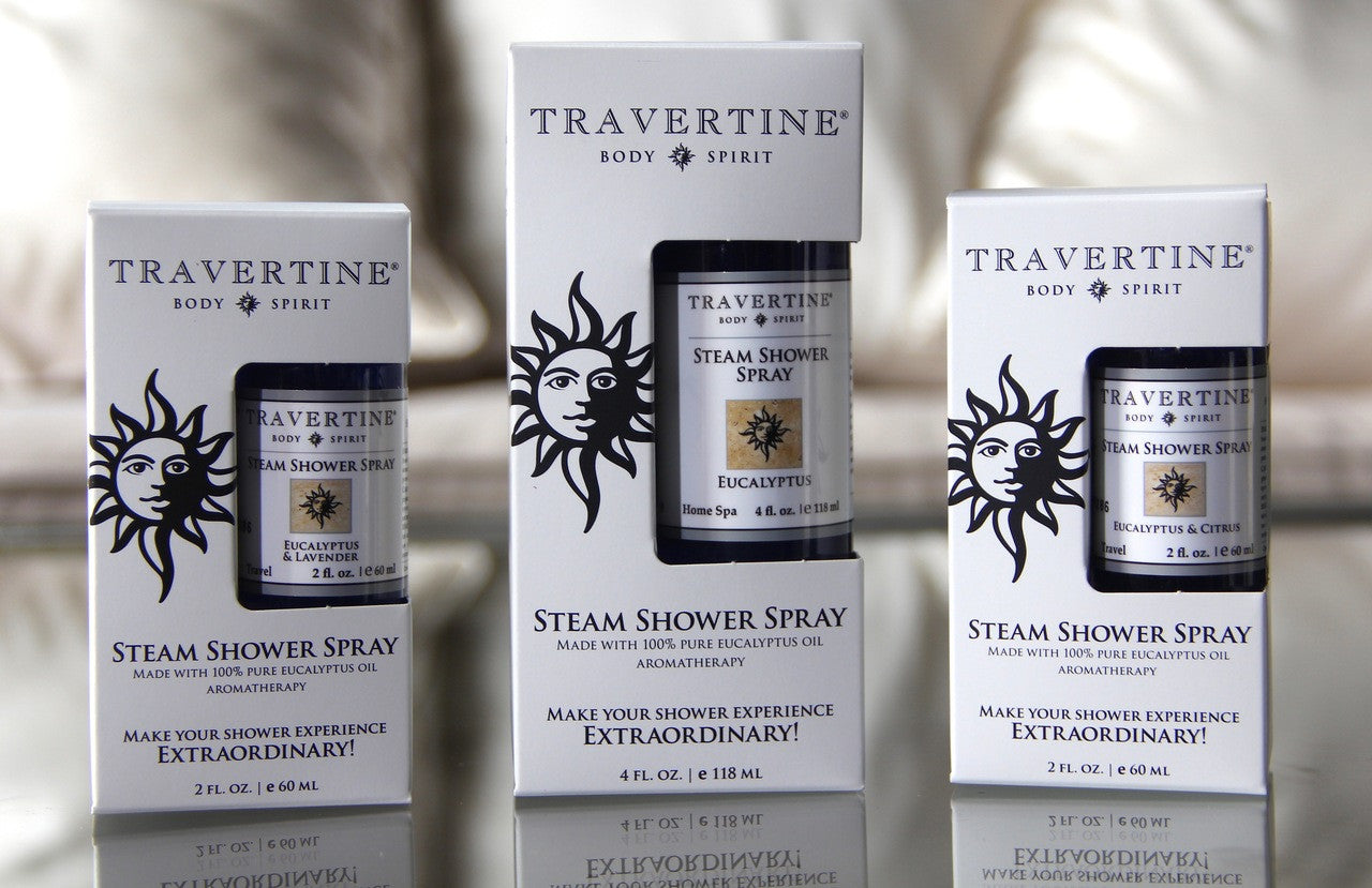 Eucalyptus + Lavender Steam Shower Spray | Travertine Spa