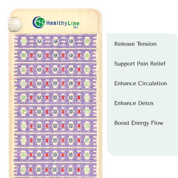 TAJ-Mat™ Large 8030 Firm - Photon PEMF (Right/Standard) Inframat Pro® | HealthyLine mat designed to release tension, support pain relief, enhance circulation, detox, and boost energy flow.