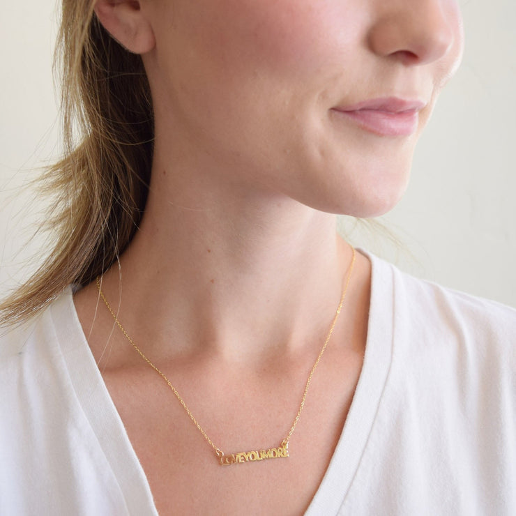 Love You More Bar Gold Necklace | Love You More