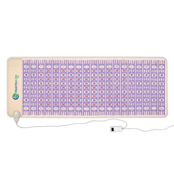 TAJ-Mat™ Large 8030 Firm - Photon PEMF (Right/Standard) Inframat Pro® | HealthyLine wellness device featuring amethyst and jade stone elements with digital controller for body care and recovery.