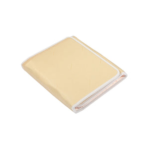 Folded beige wellness mat made of natural materials, designed as TAJ-Mat™ Large 8030 Firm - Photon PEMF (Right/Standard) Inframat Pro® | HealthyLine for body care and recovery.