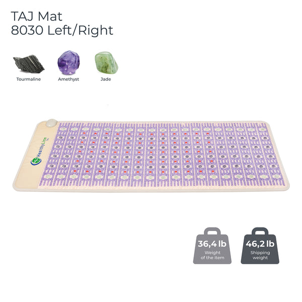 TAJ-Mat™ Large 8030 Firm - Photon PEMF (Right/Standard) Inframat Pro® | HealthyLine wellness device featuring a full-body mat embedded with tourmaline, amethyst, and jade stones for enhanced recovery and body care.