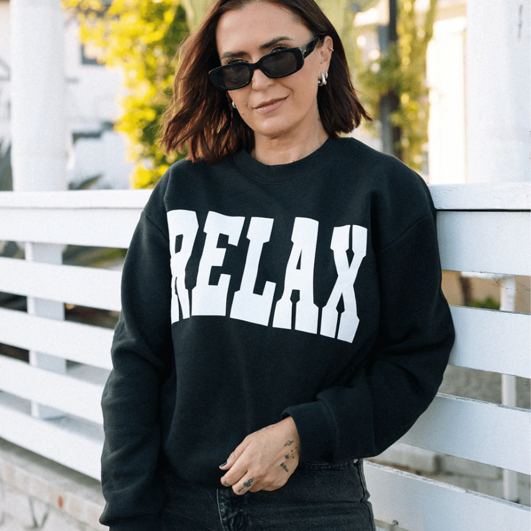 Relax Collegiate Crew Neck Sweatshirt | Lucky Owl