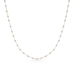 Dainty Pearl Short GG Gold Necklace | Love You More featuring delicate small pearls spaced evenly on a fine gold chain, perfect for elegant everyday wear.