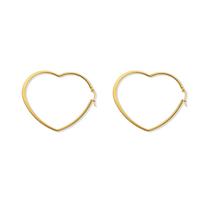 Large Heart Hoop Earrings (Gold) | Love You More