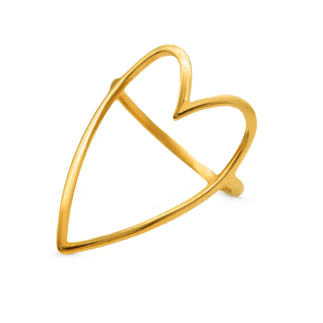 Silhouette Heart Ring (Gold) | Love You More