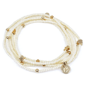 Wonder Wrap Bracelet (White Pearl & Gold Multi) | Love You More
