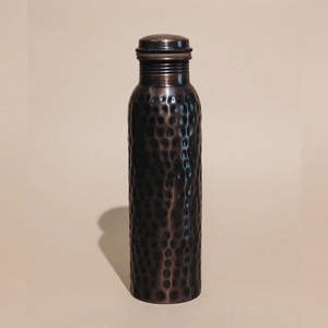 Smoky Hammered Copper Bottle (34oz) | Lucky Owl