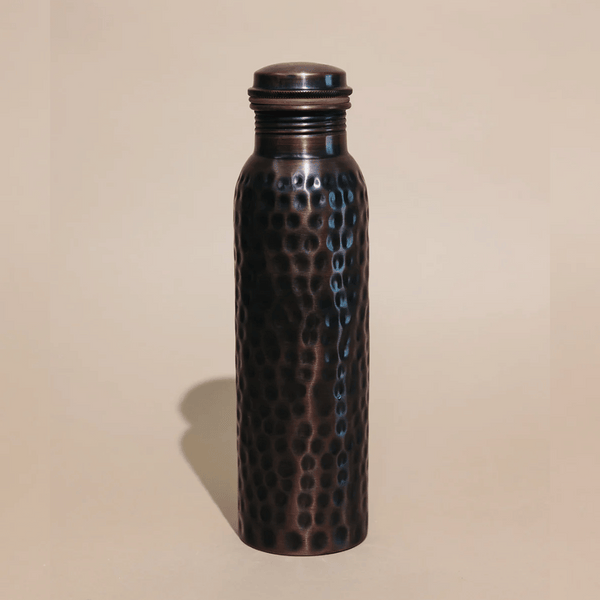 Smoky Hammered Copper Bottle (34oz) | Lucky Owl