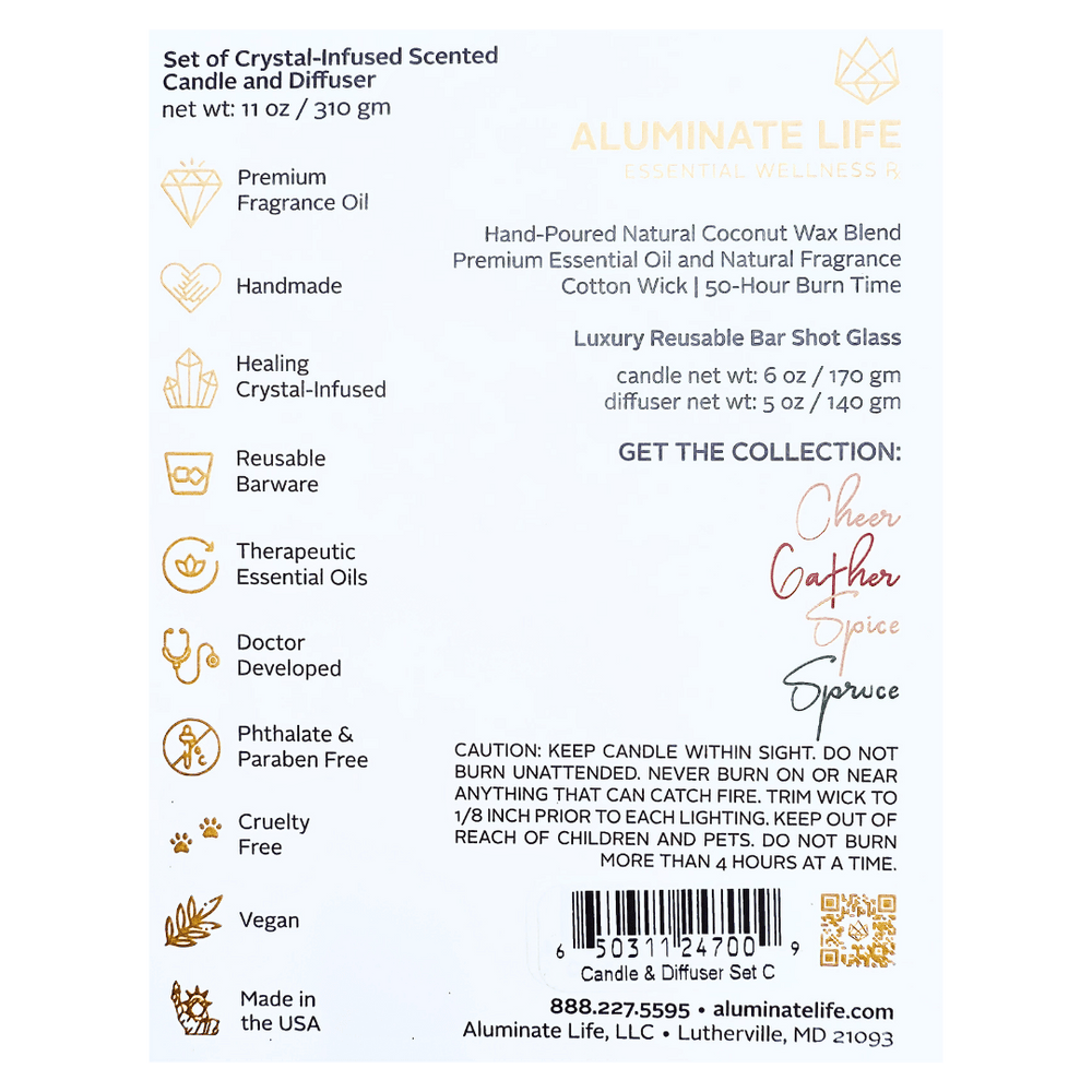 Candle & Diffuser Set - Cheer | Aluminate Life