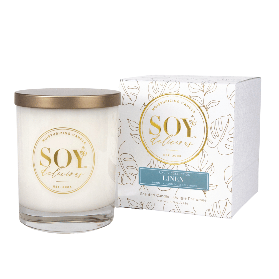 Linen Full Size Candle | Soy Delicious