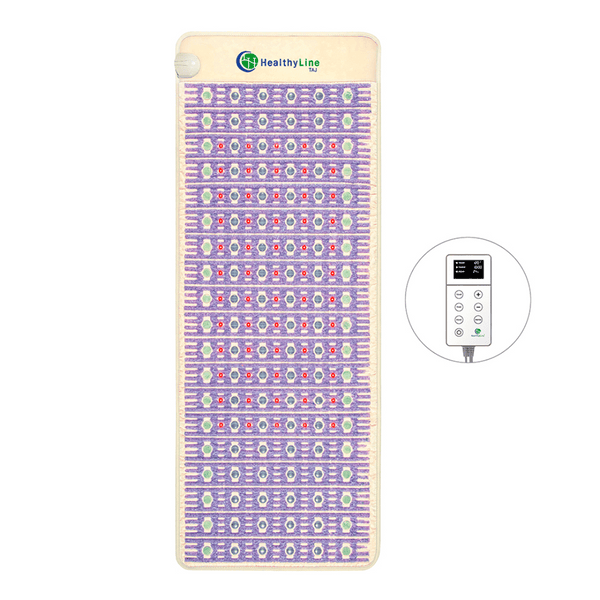 TAJ-Mat™ Large 8030 Firm - Photon PEMF (Right/Standard) Inframat Pro® | HealthyLine wellness device featuring a purple therapeutic mat with a digital controller for body care and recovery.