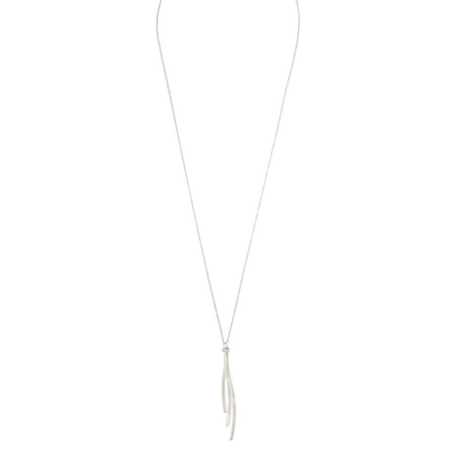 Kailani Necklace | Purpose Jewelry featuring a delicate silver chain with elegant, minimalist curved silver pendants designed for a refined, modern look.