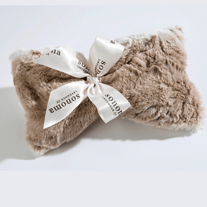 Spa Mask - Arctic Circle Lavender | Sonoma Lavender with soft faux fur texture tied with a white ribbon branded Sonoma Lavender Co, designed for skincare and wellness relaxation.