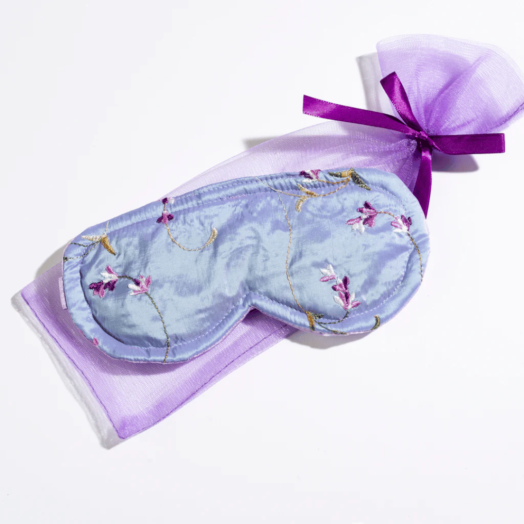 Sleep Mask Lavender In Embroidered Satin | Sonoma Lavender