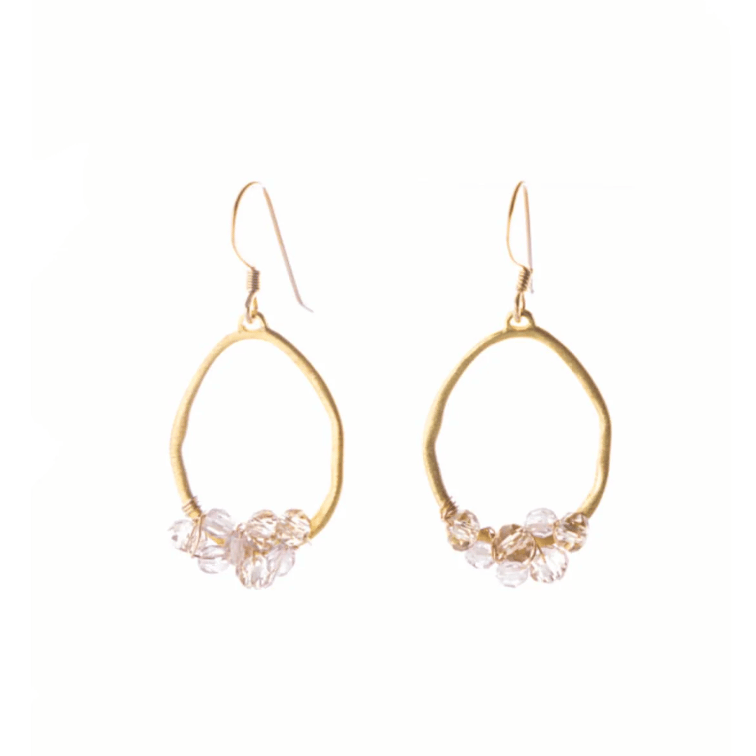 Champagne Quartz Cluster Earrings | Liv & B
