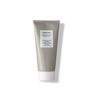 Tranquillity Body Lotion | [ comfort zone ] in a sleek gray tube with white cap, moisturizing skincare product designed for calming and hydrating body care.