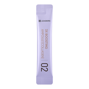 Single-use sachet of 3X Boosting Modeling Mask - Collagen | Leaders, featuring light purple packaging designed for skincare and collagen boosting.