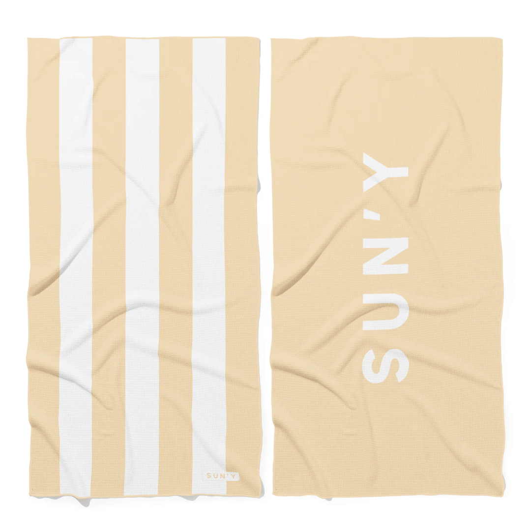 Waffle Microfiber Beach Towel - Natural Sand | SUN'Y