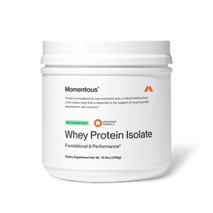 Container of Whey Protein Isolate - Flavor Series in mint chocolate flavor, a dietary supplement supporting muscle growth, recovery, and performance.