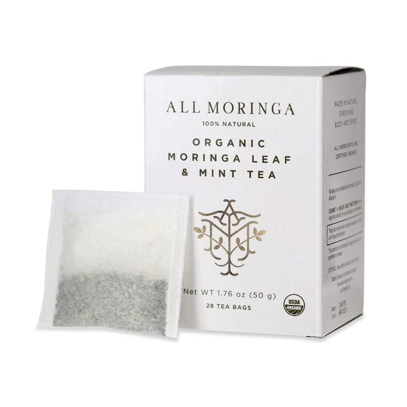 Premium Organic Moringa Leaf, Mint And Chamomile Herbal Tea 28 Tea Bags | All Moringa