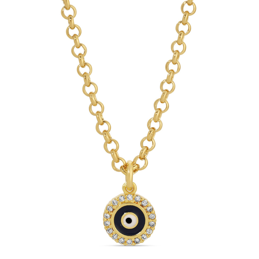 Black and Diamond Evil Eye Necklace | Meghan Bo